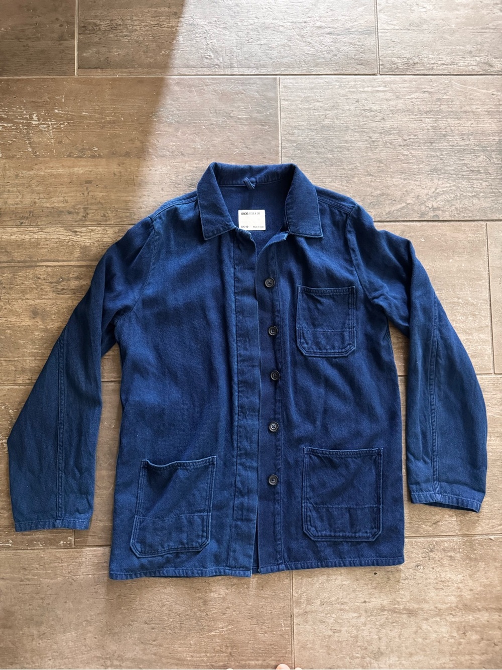 ASOS Navy Blue Lightweight Button-Front Shirt Jacket, UK 10/EU 38/US 6